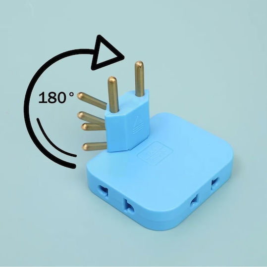 Πολύπριζο 2 Θέσεων με USB-A Μπλε