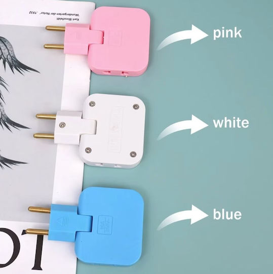 Πολύπριζο 2 Θέσεων με USB-A Ροζ
