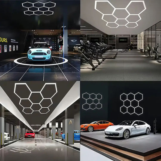 Lustră Decorativă Hexagon Alb
