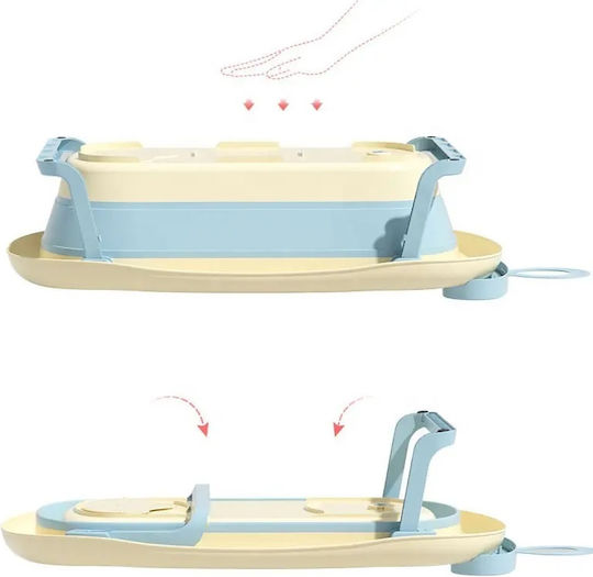 Little Mom Faltbare Babybadewanne mit Thermometer Gelb
