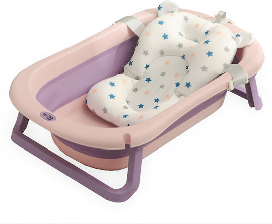 Little Mom Cadă pliabilă pentru bebeluși cu termometru Roz