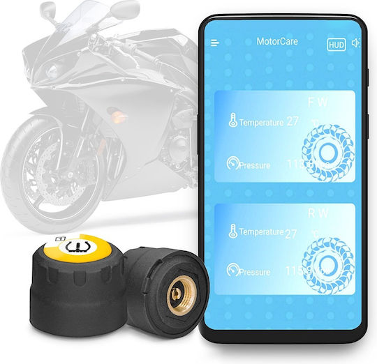 Techstar Tpms Sensor Set Bluetooth Motorcycles Tire Pressure Monitoring Compatible Android Ios