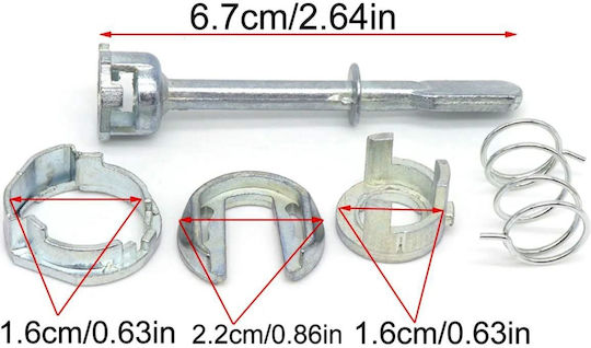 Kit Reparare Încuietoare Ușă Mașină Compatibil VW Polo Classic 6kv Caddy 9k Seat Cordoba Ibiza Stânga Față Dreapta Cilindru 5 Bucăți Metal Argintiu
