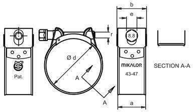 Mikalor Σφιγκτήρες Κολάρων Inox Supra W4 40-43mm
