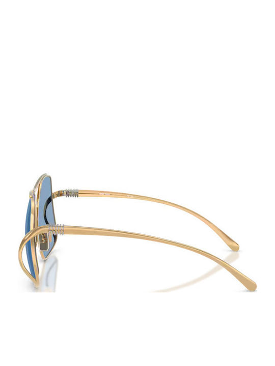 Miu Miu Unisex Sunglasses with Gold Metal Frame and Blue  display picture 2
