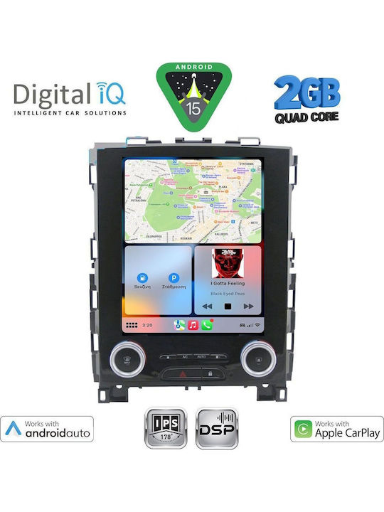 Digital IQ Auto-Audiosystem für Renault Koleos / Megane 2016 (Bluetooth/USB/AUX/WiFi/GPS/Apple-Carplay/Android-Auto) mit Touchscreen 9.7"