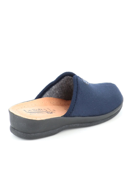 Anatomische Lederne Damen Hausschuhe Blau