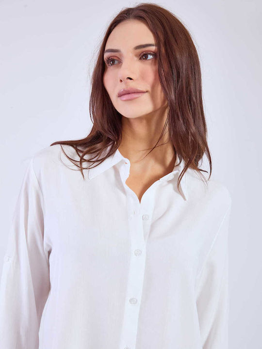 Celestino Women's Shirt Three Quarter Sleeve White