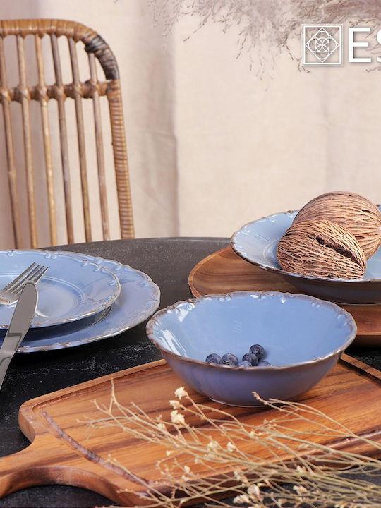 Espiel Liana Plate Soup made of Porcelain Light Blue 23cm 6pcs