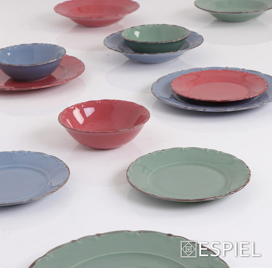Espiel Liana Plate Soup made of Porcelain Light Blue 23cm 6pcs