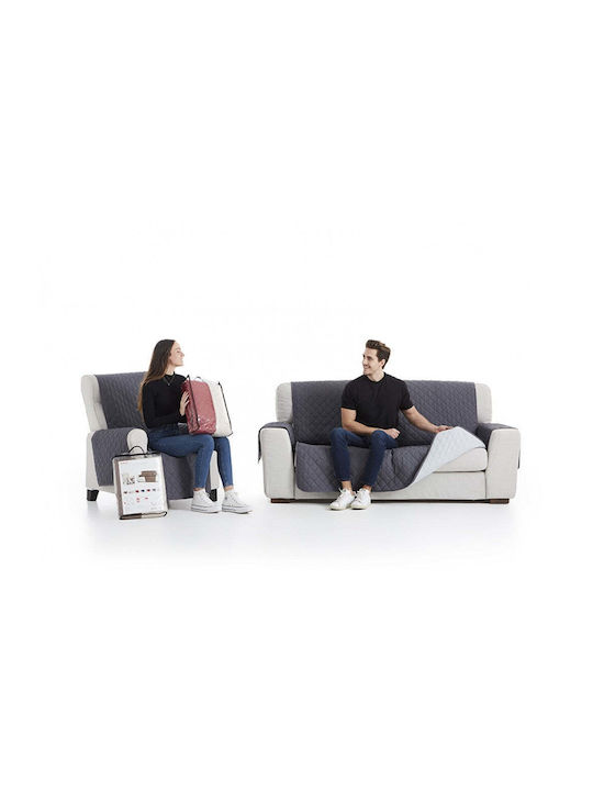 Sofazip Ελαστικό Κάλυμμα Πολυθρόνας Dark Grey - Light Grey 55εκ.