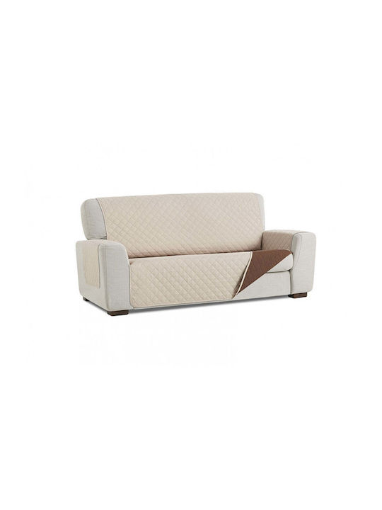 Sofazip Ελαστικό Κάλυμμα Πενταθέσιου Καναπέ Brown - Beige 240εκ.