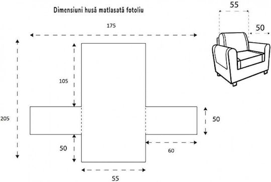 Sofazip Husă Elastică Canapea cu două locuri Dark Grey - Light Grey 110εκ. 1buc SZMATGRIINCDESC