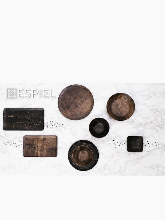 Espiel Black Wood Чиния Плитко Дърво Черен с Диаметър 23см 6бр