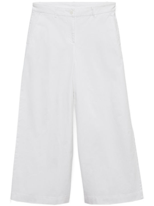 Women's Fabric Trousers Wide Line Bright White