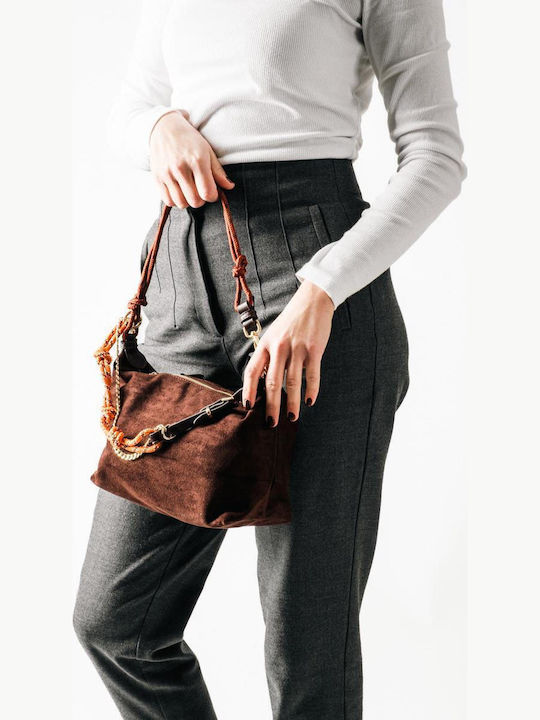 Women's Shoulder Bag Suede Brown