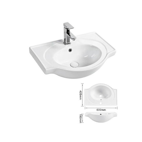 Inter Ceramic Πάγκος με Νιπτήρα Μ60xΒ43xΥ85cm Λευκός