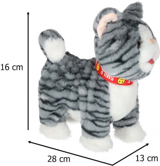 ikonka Jucărie De Plus Pisicuță Cu Mișcare Și Sunet Pentru 3+ Ani 13 Cm