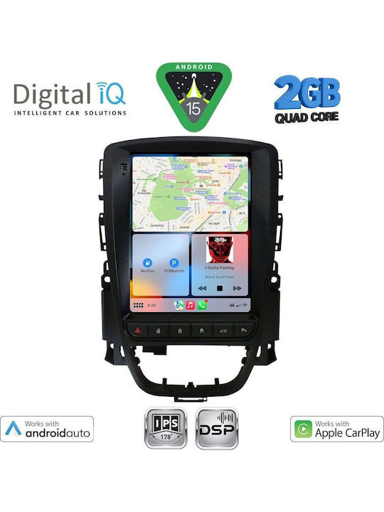 Digital IQ Car Audio System for Opel Astra 2011-2016 (Bluetooth/USB/AUX/WiFi/GPS/Apple-Carplay/Android-Auto) with Touch Screen 9.7"