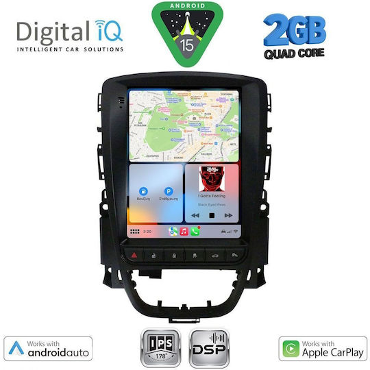 Digital IQ Car Audio System for Opel Astra 2011-2016 (Bluetooth/USB/AUX/WiFi/GPS/Apple-Carplay/Android-Auto) with Touch Screen 9.7"