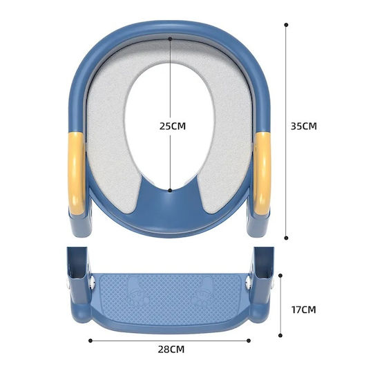 Little Mom Scaun De Toaletă Pentru Copii Bh-Bc-108 Roz Cu Treaptă Cu Mânere Și Pernuță