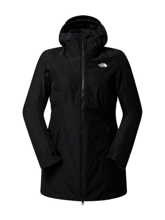 Hikesteller Insulated Women's Parka Jacket Waterproof and Windproof for Spring or Autumn with Hood Black