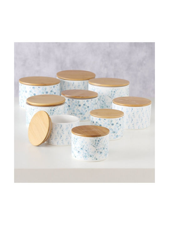 MSA Set of 3pcs Jars General Use with Lid Ceramic White