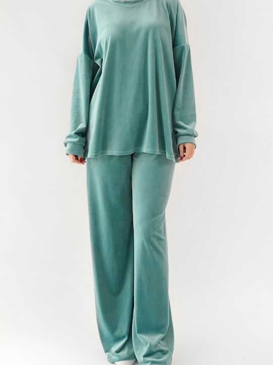 Sweatpants Set Velvet Pink