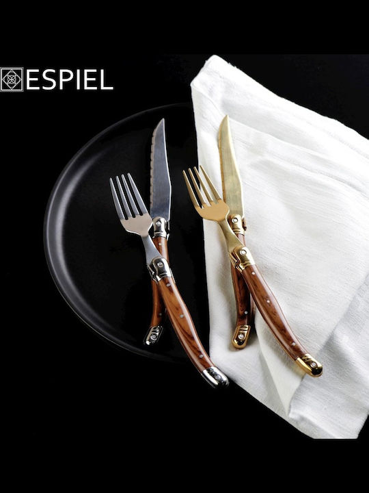 Espiel Antique Cut Πιρούνι Φαγητού Ξύλινο Χρυσό