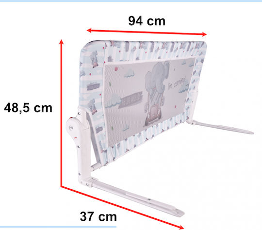 ikonka Pliabil Bară de protecție pentru pat Montaj simplu din Metal în Culoare Albastru 48.5x9cm 1buc
