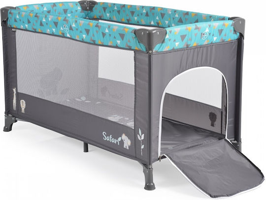 Moni Safari Laufstall mit Matratze Blau 62x125cm