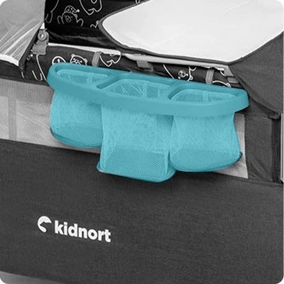 Kidnort Loc de joacă cu Schimbător & Saltea Gri 68x128cm