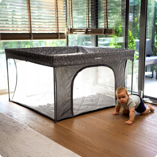 Kidnort Parc cu Saltea Gri 74.5x126.5cm