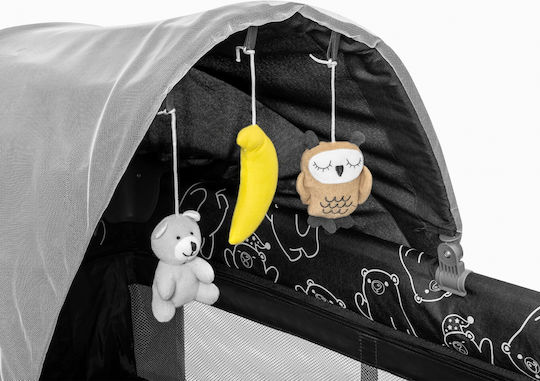 Kidnort Loc de joacă cu Schimbător & Saltea Gri 68x128cm