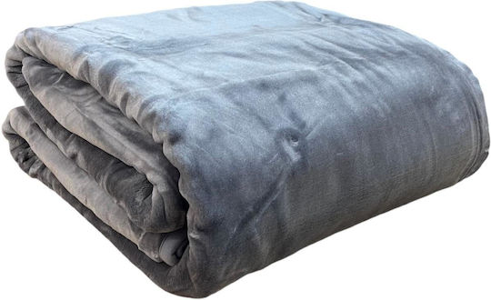Linea Home Velvet Double Blanket 200x240cm Gray
