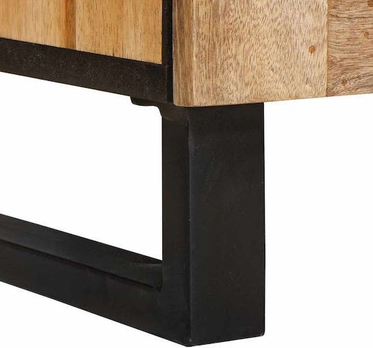 Metallic Chest of Drawers of Solid Wood with 6 Drawers Coffee 60x33x75cm