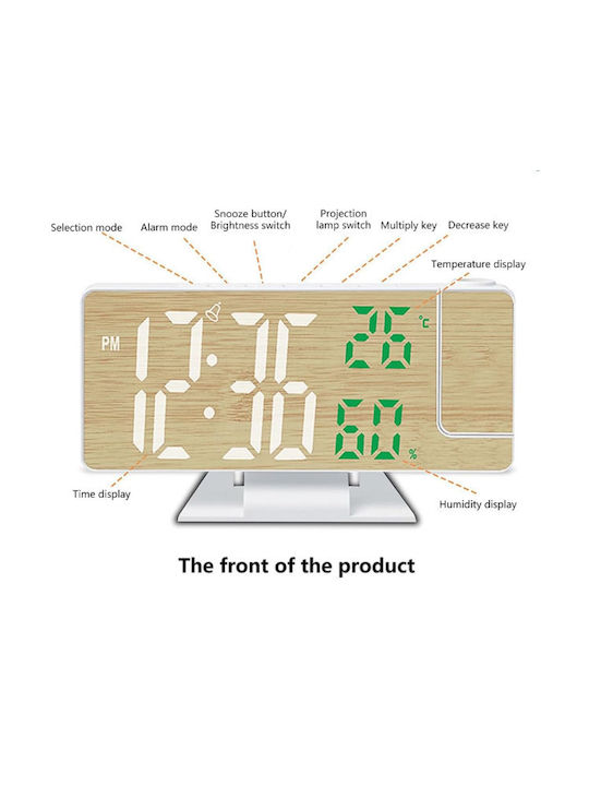 Gaosiio Tischuhren Digital LED Holz mit Wecker DS-5718LW