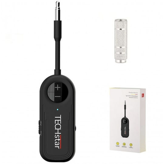 Wireless 2 În 1 Receptor Transmițător Audio Tx Rx Techstar M28 Negru Bluetooth Bt 5.3 Conector Port Audio 3.5mm