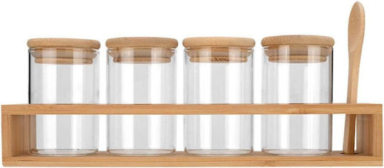 Estia Bamboo Essentials Θήκες Μπαχαρικών Γυάλινες σε Βάση Estia Bamboo Essentials Θήκες Μπαχαρικών Γυάλινες σε Βάση