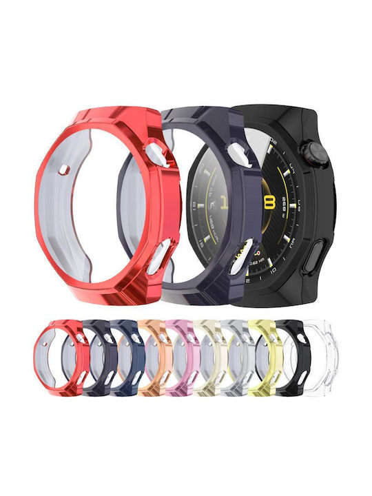 Tempered Film Integrated Силиконов Калъф със Стъкло в Розово злато цвят за Huawei Watch GT 6 41mm