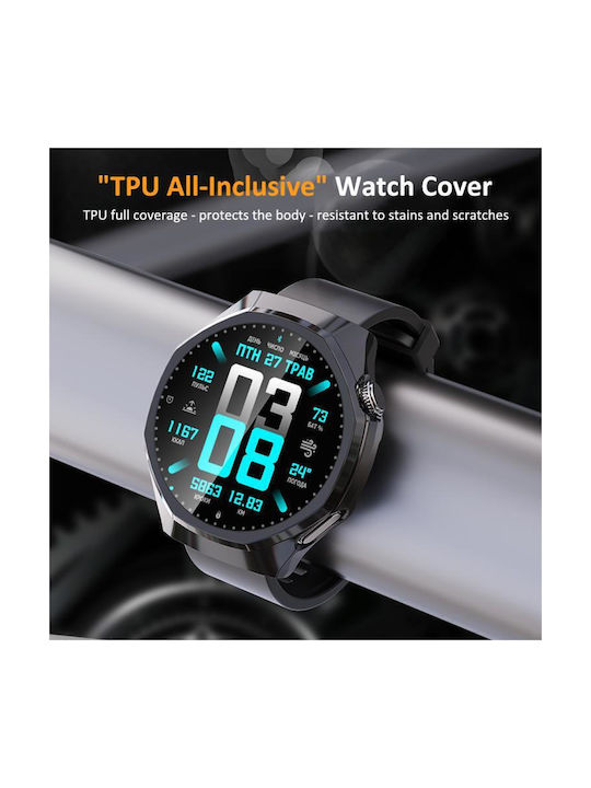 Tempered Film Integrated Силиконов Калъф със Стъкло в Розов цвят за Huawei Watch GT 6 41mm