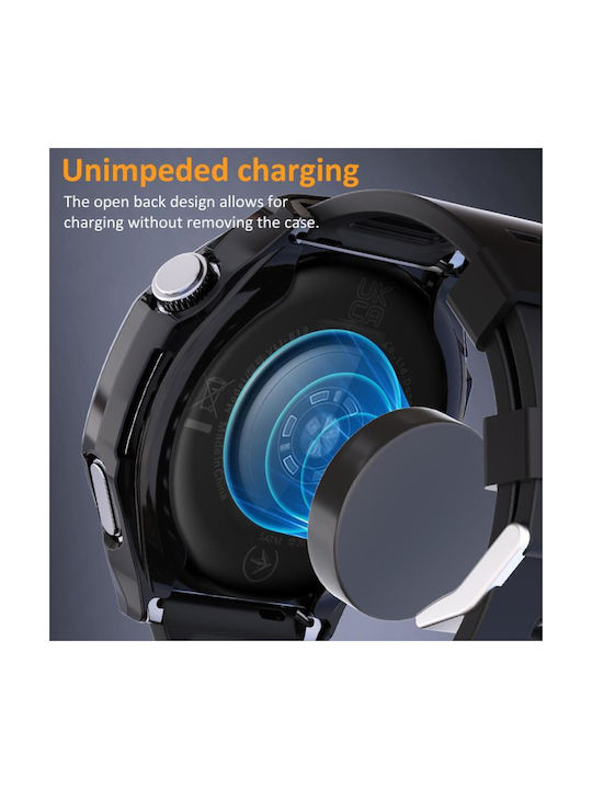Tempered Film Integrated Силиконов Калъф със Стъкло в Розов цвят за Huawei Watch GT 6 41mm