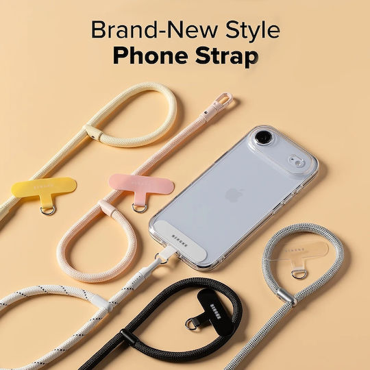 Ringke Universalhalter Handgelenkriemen Link Flow P-Typ Crossbody Lanyard Handyhüllen Einstellbar Cloud Weiß