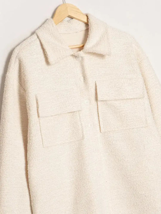 Overshirt Lurex Ivory Size One Size Ivory
