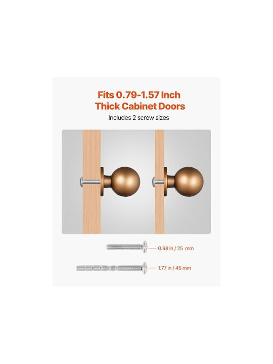 Vevor Antique Knob Furniture made of Metallic Αντίκα Ορείχαλκου D25mm CJXNYQ12PCS0E1OAF001V0 12pcs