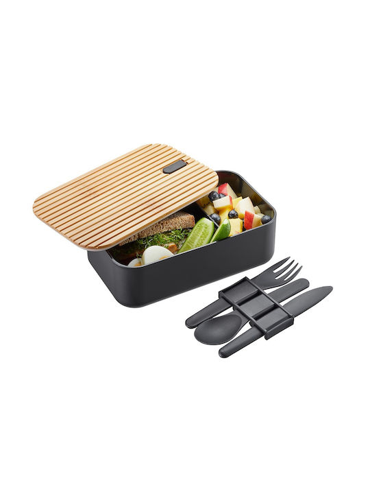 Gefu Cutie pentru Mâncare Plastic Negru Potrivit pentru Cuptor cu Microunde 19.5x12cm 3buc