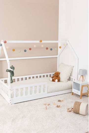 Kids Bed Montessori Single White for Mattress 90x190cm