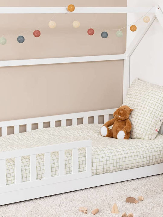 Kids Bed Montessori Single White for Mattress 90x190cm