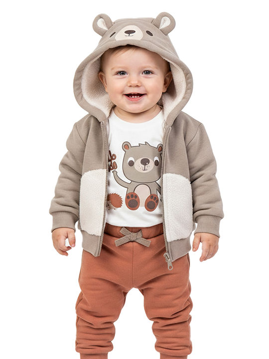Kids Sweatpants Set Cigar Terracotta 3pcs