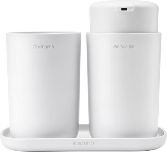Brabantia Set Accesorii Baie Plastic Alb 3buc Brabantia Set Accesorii Baie Plastic Alb 3buc